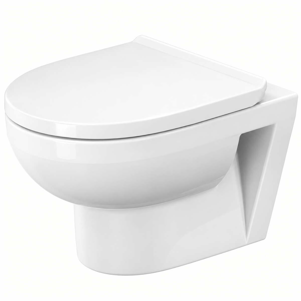 Cuvette WC suspendue compacte DURAVIT No. 1 Rimless blanc brillant, profondeur 48 cm
