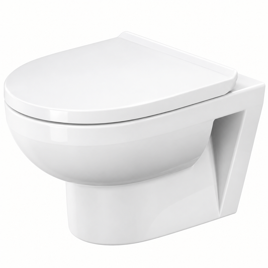 Cuvette WC suspendue compacte DURAVIT No. 1 Rimless blanc brillant, profondeur 48 cm
