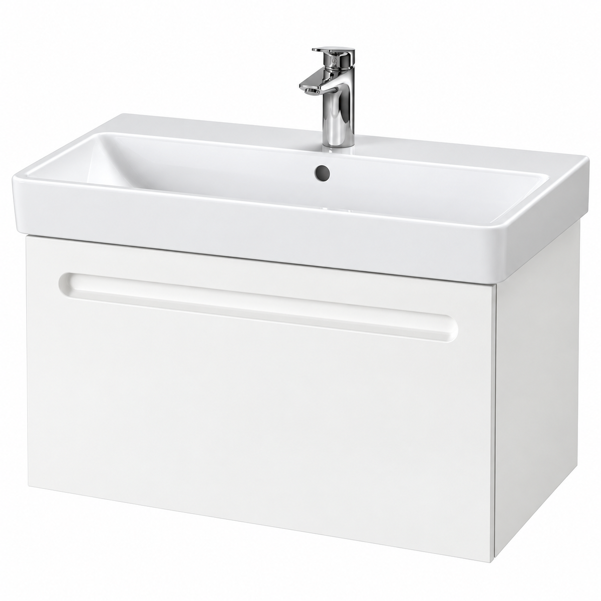 Meuble sous lavabo suspendu DURAVIT No. 1 blanc mat 54 cm, un tiroir avec fermeture amortie
