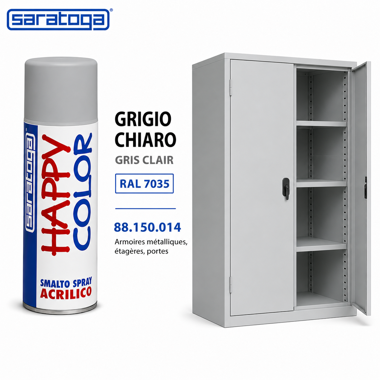 Spray Happy Color Gris Clair 400ml Réf.150.014 - Saratoga