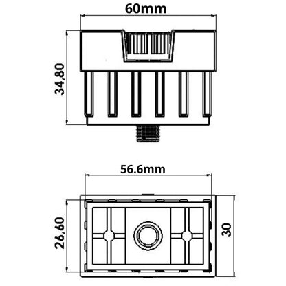 Embout avec glissière réglable pour meuble - 10 pcs 60mmx30mm GRIS - SQES