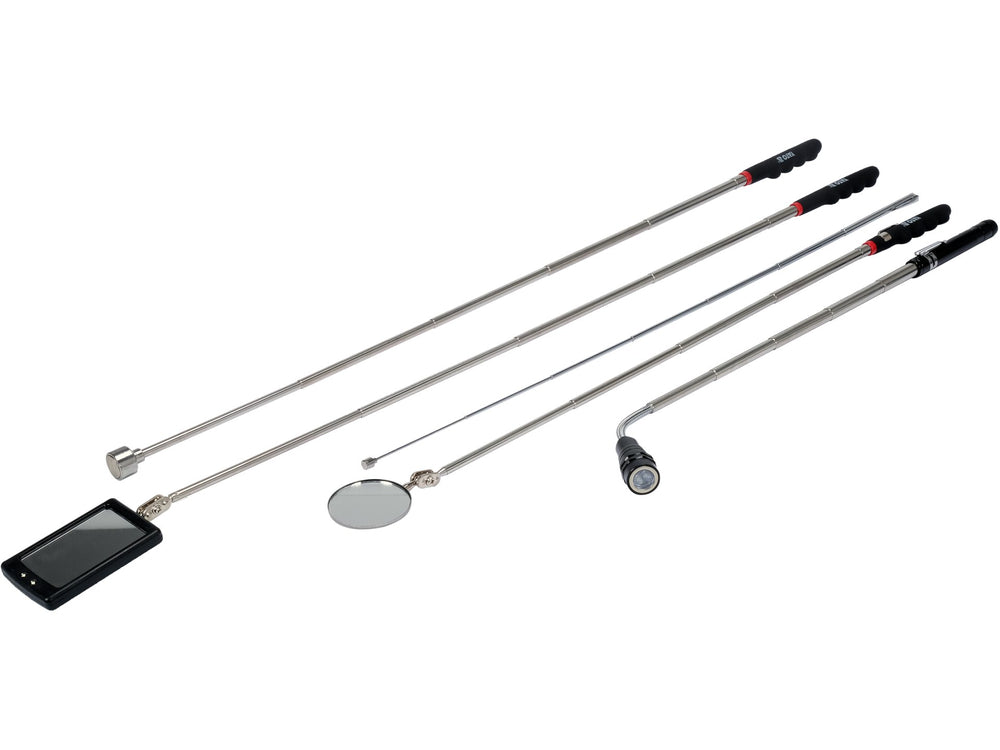 Jeu 5 Outils Télescopiques Magnétiques YATO YT-06622 — Miroirs LED & Pinces
