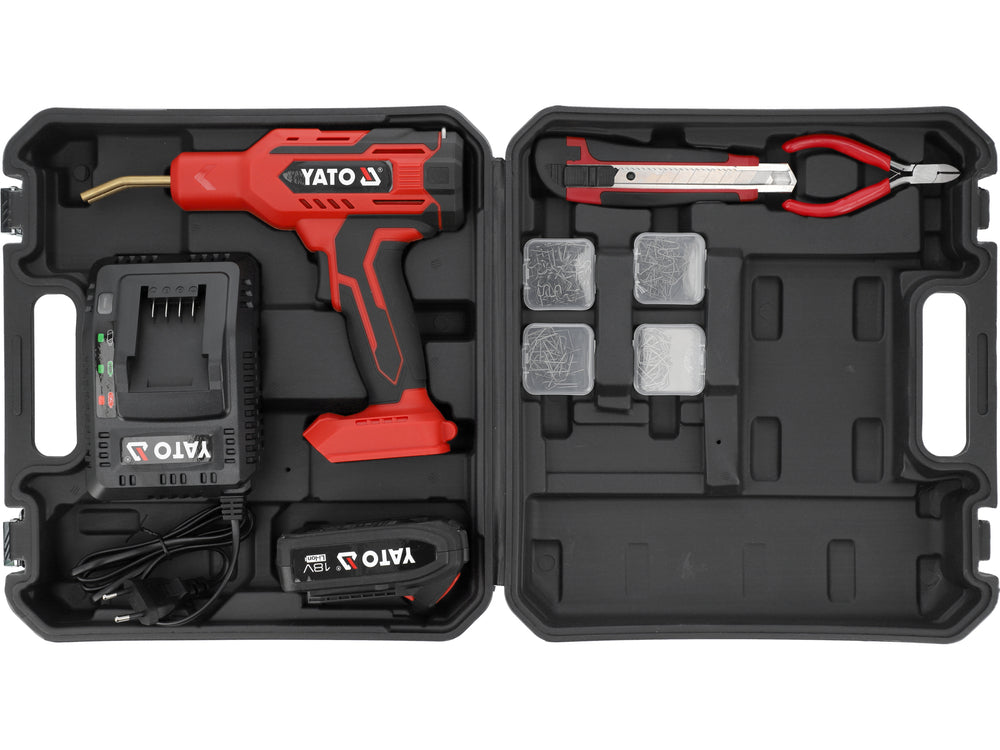 Soudeuse de Plastique Sans Fil YATO YT-824482 — 18V 500°C 2 Batteries 2Ah Kit Complet
