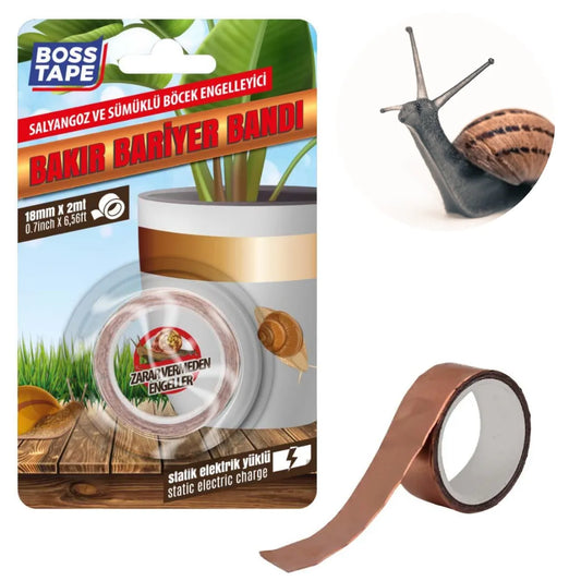 BOSS TAPE Ruban cuivre bloquant escargot et limaces 18mmx2m - SQES