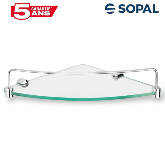 Étagère d'Angle en Verre SOPAL Série Yasmine SB57A04 — Rangement Salle de Bain Design | SQES Tunisie
