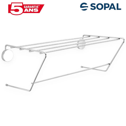 Étagère Porte-Serviettes Inox SOPAL Série Fell SB16A10 — Double Fonction Fixation Murale Salle de Bain | SQES Tunisie

