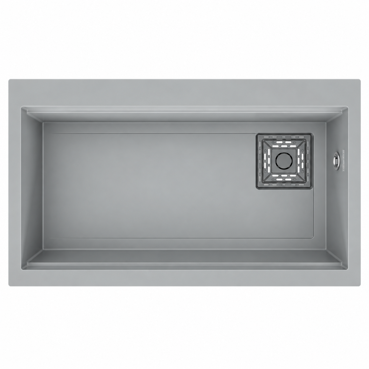Évier granit RealStone LİKYA A03 Blanc, réf. A0366010111, une cuve, 755 × 470 mm, pour meuble de 800 mm minimum, usage cuisine | SQES Tunisie
