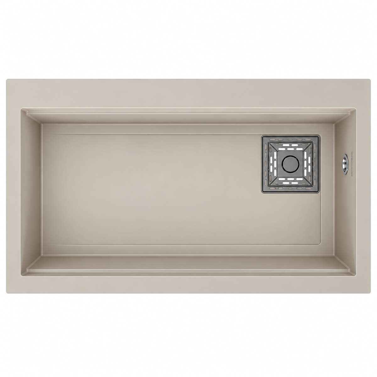 Évier granit RealStone LİKYA A03 Crème, réf. A0366010121, une cuve, 755 × 470 mm, pour meuble de 800 mm minimum, usage cuisine | SQES Tunisie
