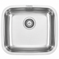 Évier de cuisine inox à une cuve pour installation sous-plan. Caractéristiques techniques vérifiées sur la fiche produit SQES.