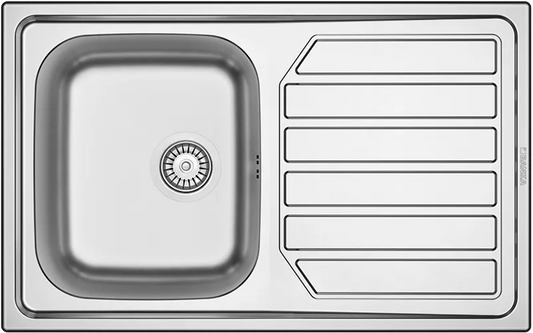 Evier Inox Apparent 80x50 cm - 1 Cuve + Égouttoir | Banka Sinks - SQES