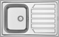 Evier Inox Apparent 80x50 cm - 1 Cuve + Égouttoir | Banka Sinks - SQES