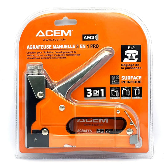 Agrafeuse manuelle - Reglable - 3en 1 Pro- AM3 - SQES