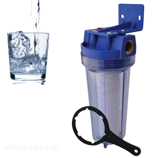 Filtre à eau anti-calcaire simple EJIM raccord FF 3/4" – élimine boues, chlore et impuretés, usage domestique et agricole
