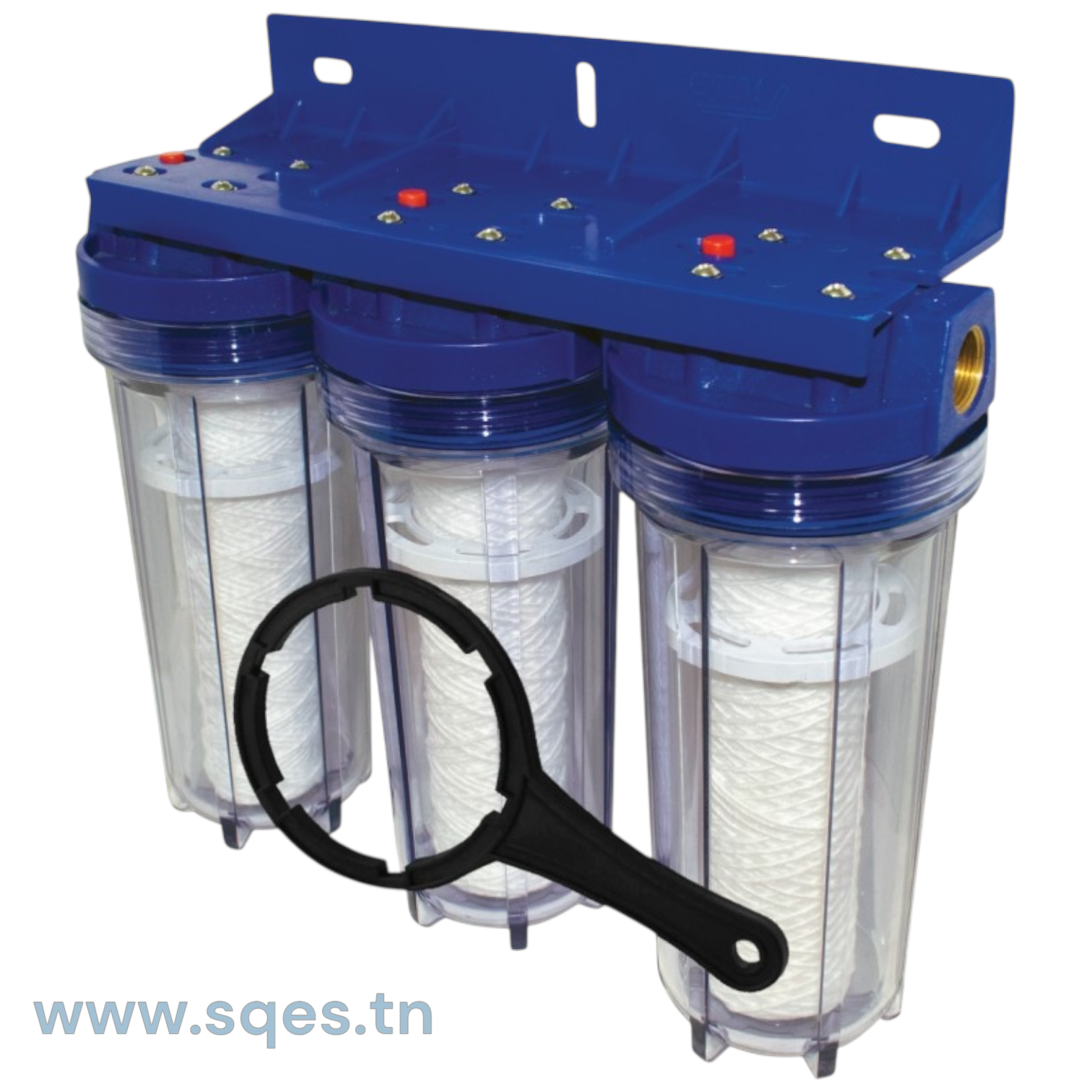 Filtre à eau anticalcaire triple EJIM 3 étapes de filtration – élimine 99% des contaminants, chlore et calcaire, fabrication tunisienne
