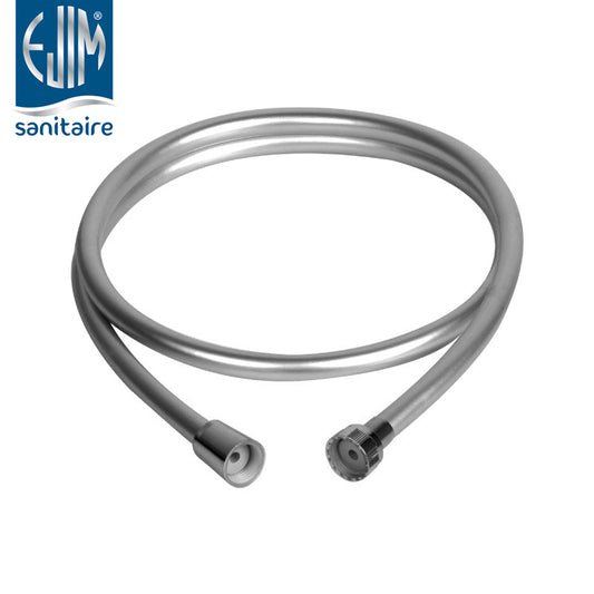 Flexible de douche silver 1,5 m EJIM anti-torsion anti-fuite – finition inox brossé, raccords universels 1/2", résistant jusqu'à 70°C
