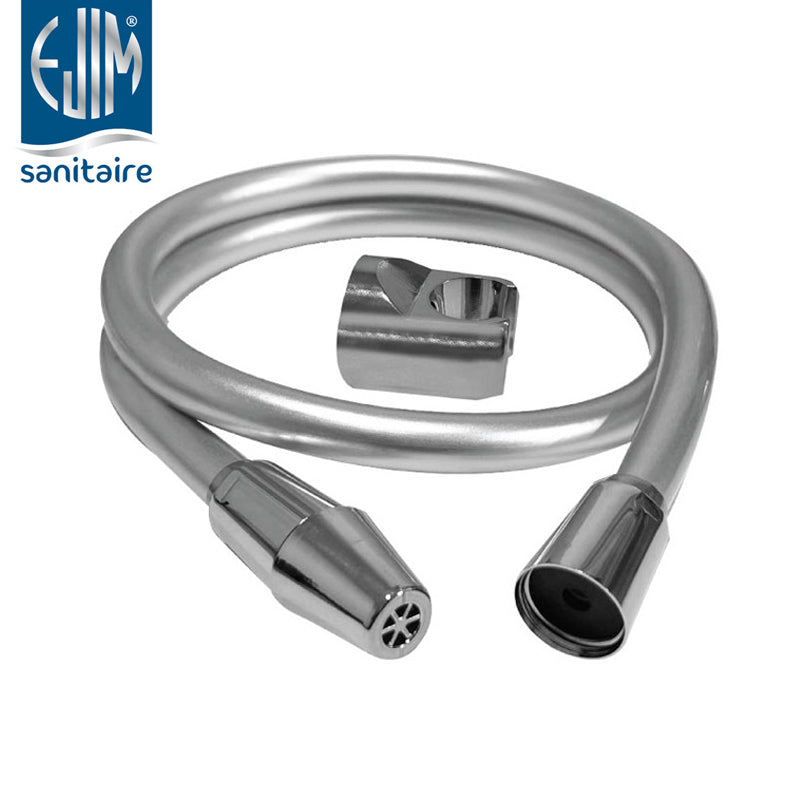 Flexible de toilette inox silver 1 mètre EJIM douchette WC – anti-corrosion, anti-calcaire, joints inclus, compatible tous WC
