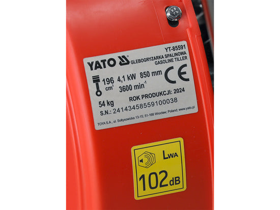 Motobineuse à Essence YATO YT-85591 — 196cc LONCIN 4,1kW 6 Lames 260mm