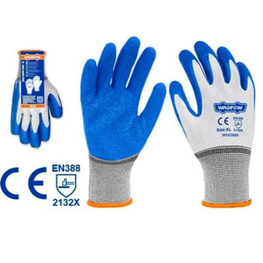 Gants Industriels | Coque Polyester et Revêtement Latex - Taille XL - SQES