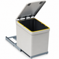 Poubelle encastrable Gollinucci F/280 grise, référence 4090ACC280, un bac de 16 L, hauteur 360 mm, pour meuble de cuisine | SQES Tunisie
