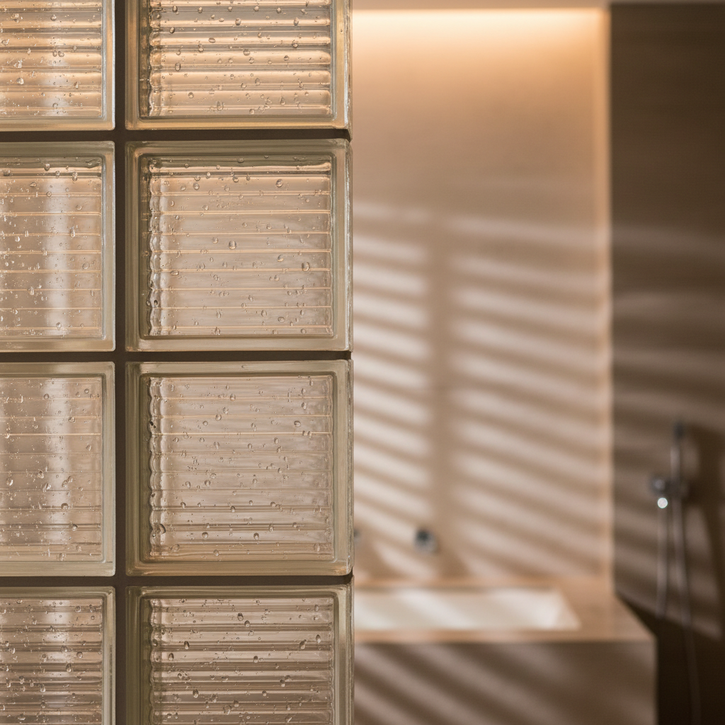 Gros plan briques de verre dans spa