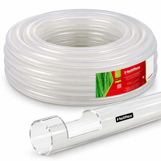Tuyau flexible HELIFLEX CRISTALFLEX, dimensions 5, 8, 10, 12 et 15. Vendu au rouleau complet de 50 m chez SQES Tunisie.