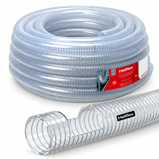 Tuyau HELIFLEX HELISPRING vendu au rouleau, disponible en plusieurs dimensions avec rouleaux de 25, 30 ou 50 m selon variante.