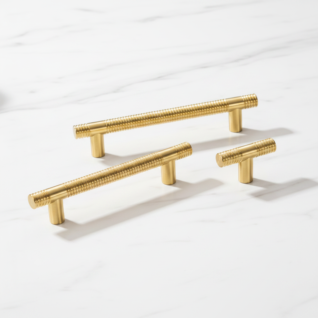 Poigne de Meuble 28501 Doré Brossé Métal Luxe