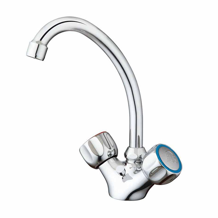 Mélangeur Lavabo Évier Col de Cygne Chromé – Laiton G1/2