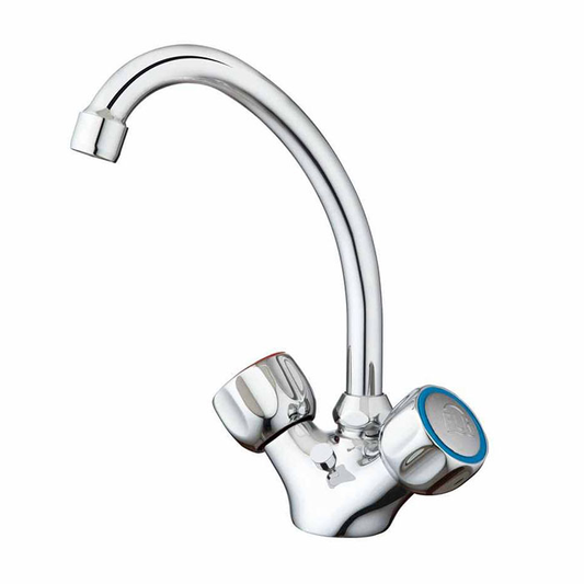 Mélangeur Lavabo Évier Col de Cygne Chromé – Laiton G1/2