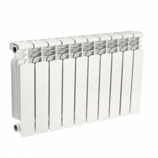 Radiateur aluminium blanc 10 sections H350mm SIM fond blanc studio