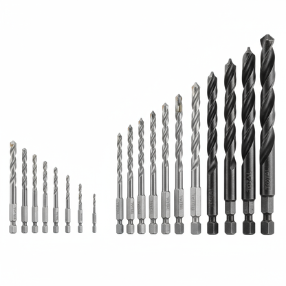 Ensemble de 16 Forets TOTAL TACSDL11608 - Métal, Beton et Bois - coffret meche