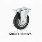 Roue caoutchouc industriel fixe 125mm noir 037125 - photo professionnelle