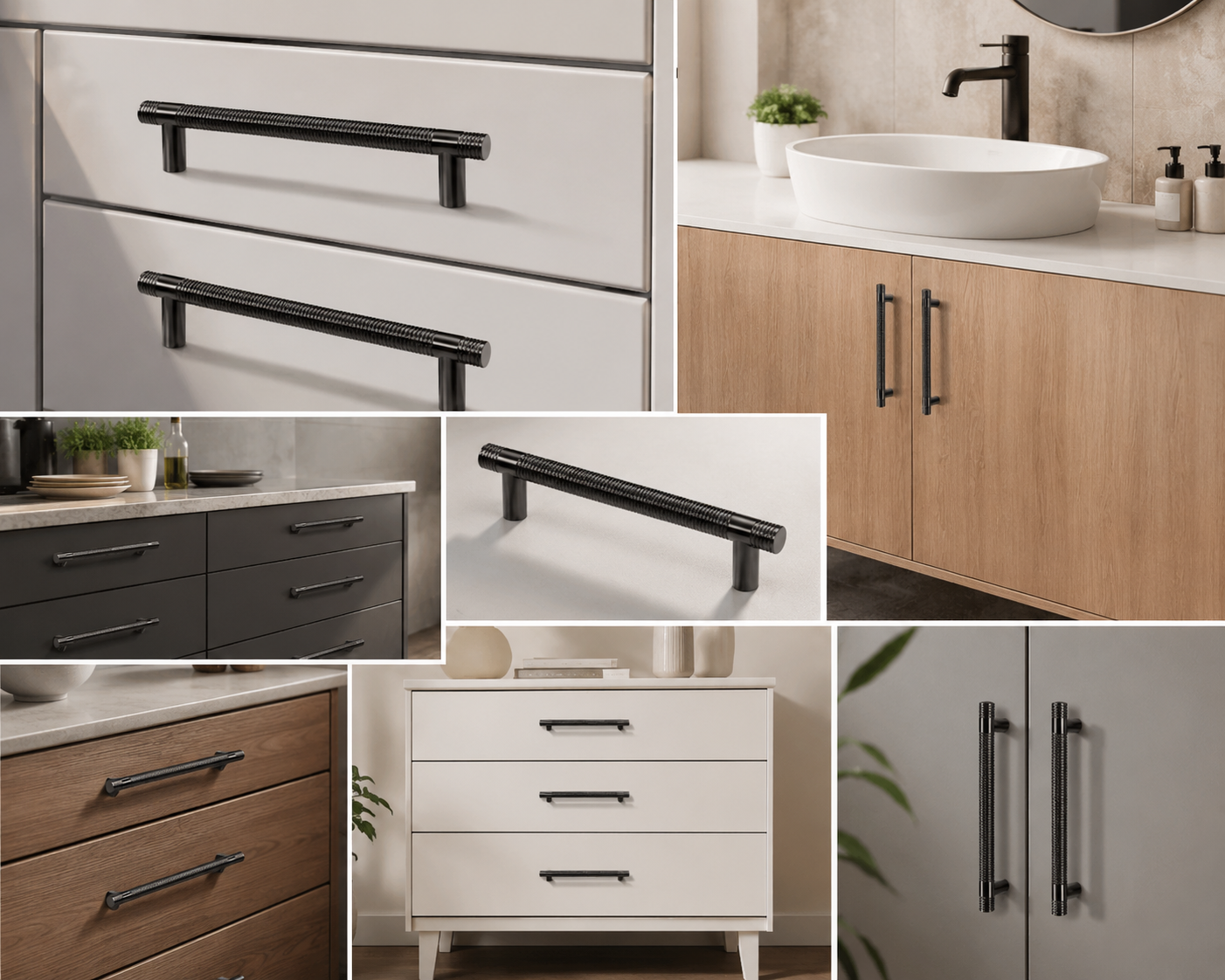 Poignée de Meuble 28501 Gris Anthracite Métal Texturé