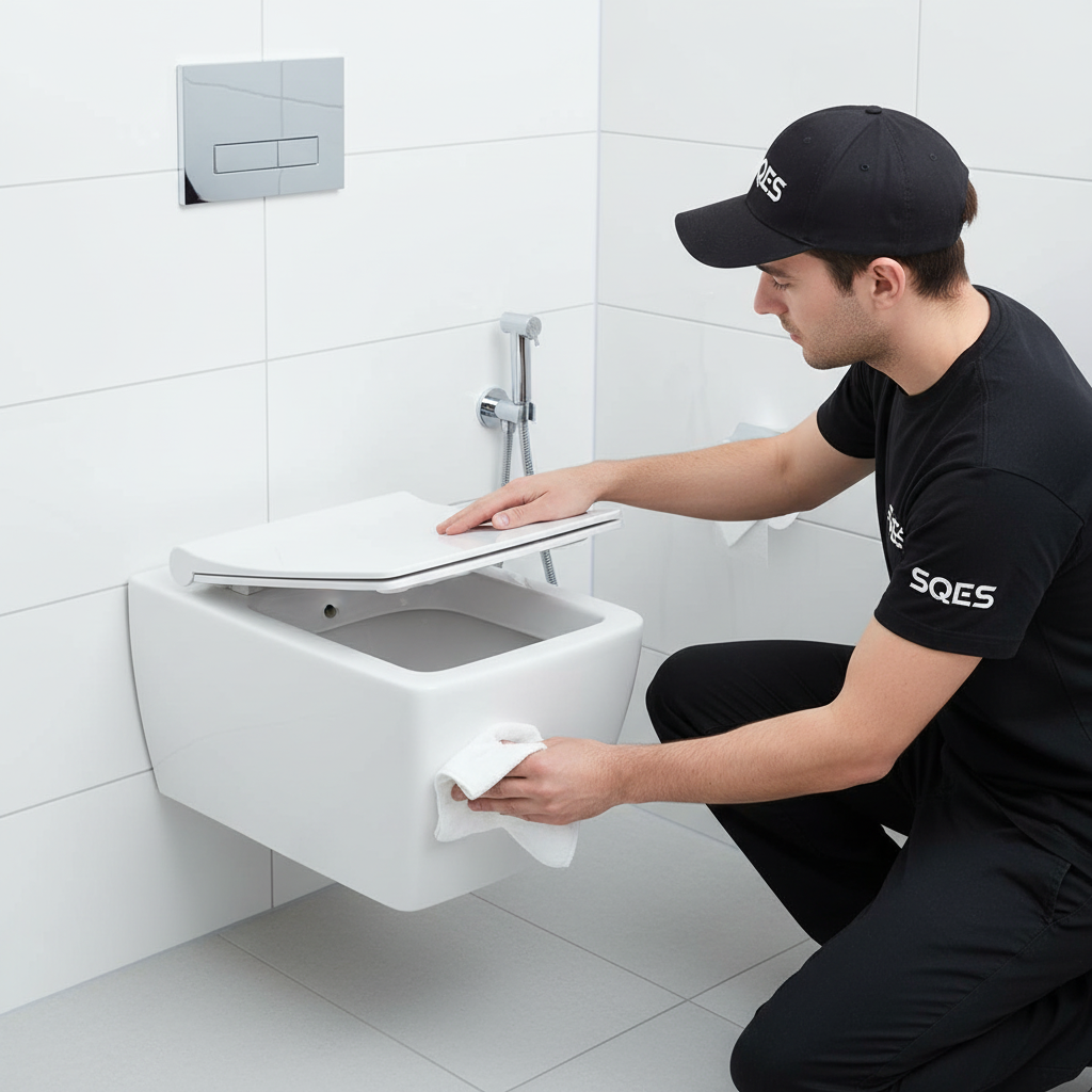 WC Suspendu DURA FIRST sans bride avec abattant soft close - design rectangulaire moderne