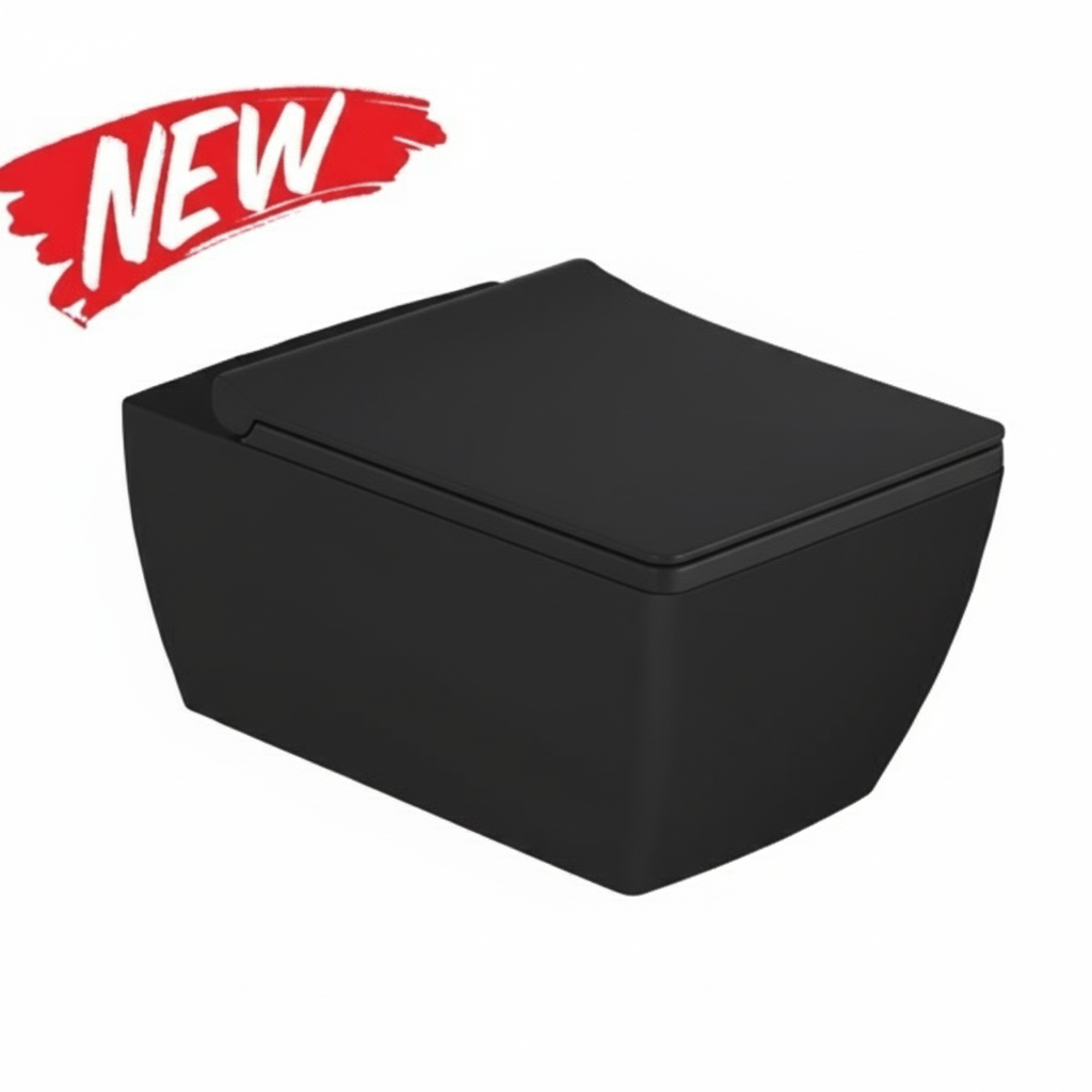 Cuvette Suspendu DURA Noir Mat -Abattant Soft Close Réf 5331MS