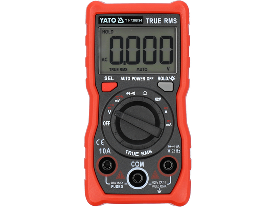 Multimètre Digital TRUE RMS YATO YT-730894 — NCV Auto LCD 4000 Électricien