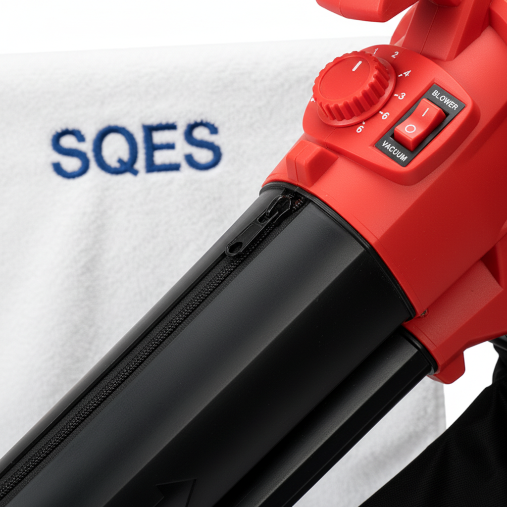 Détail contrôles vitesse et commutateur fonction souffleur YATO