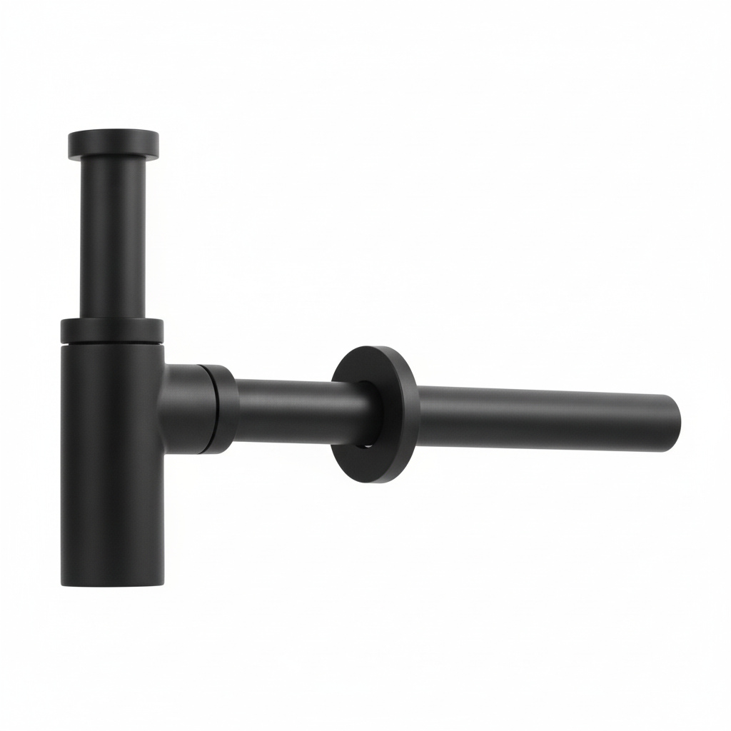 Siphon Lavabo Laiton Rond Noir 3035 Fabia - Design moderne pour salle de bain