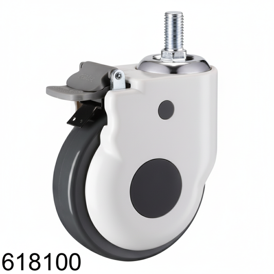 Roue médicale pivotante avec frein fileté 100mm 618100 - photo professionnelle