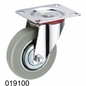 Roue caoutchouc industriel pivotante avec plaque 100mm gris 019100 - photo professionnelle