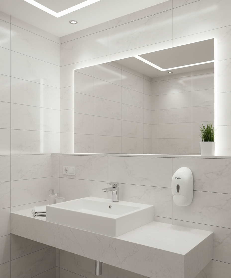 LOSDI Distributeur de Savon Liquide ABS 900ml Blanc - Ligne Paris CJ-1003