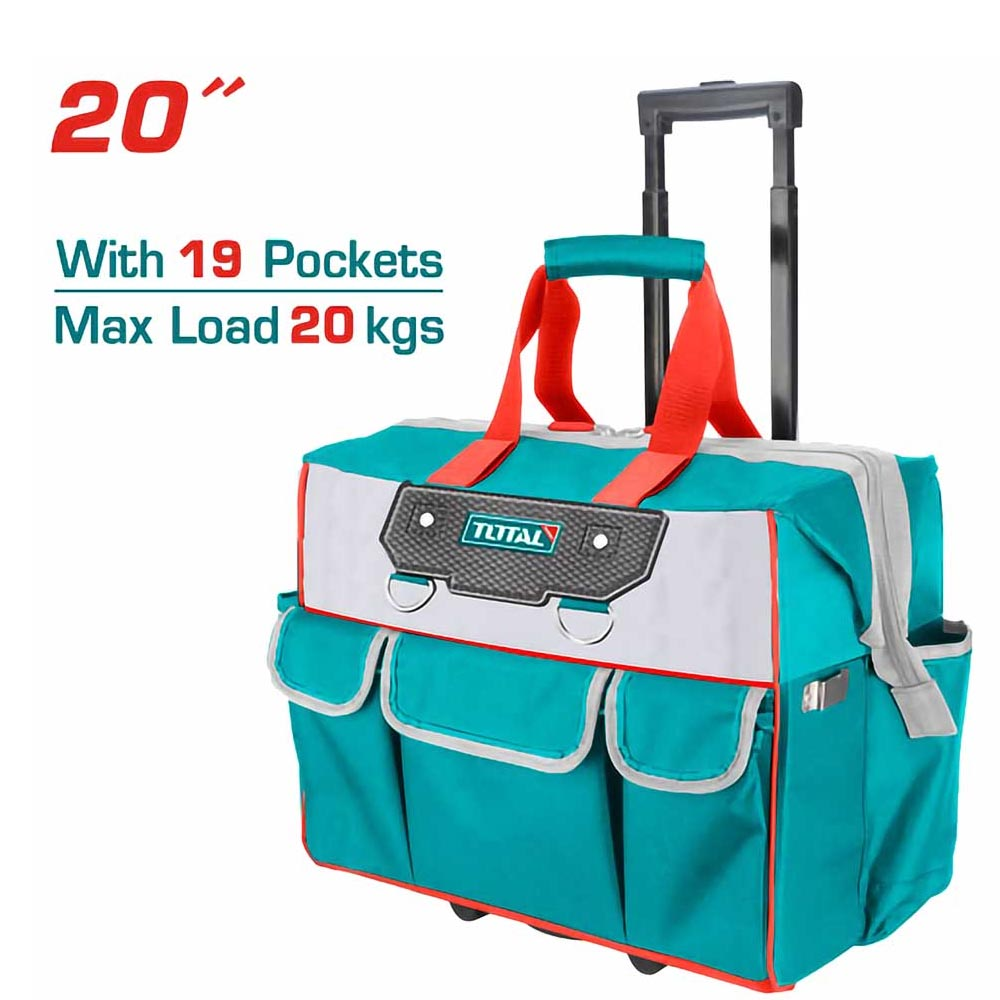Sac à Outils sur Roulettes 20" TOTAL THRRTB2012 – 19 Poches 20 kg