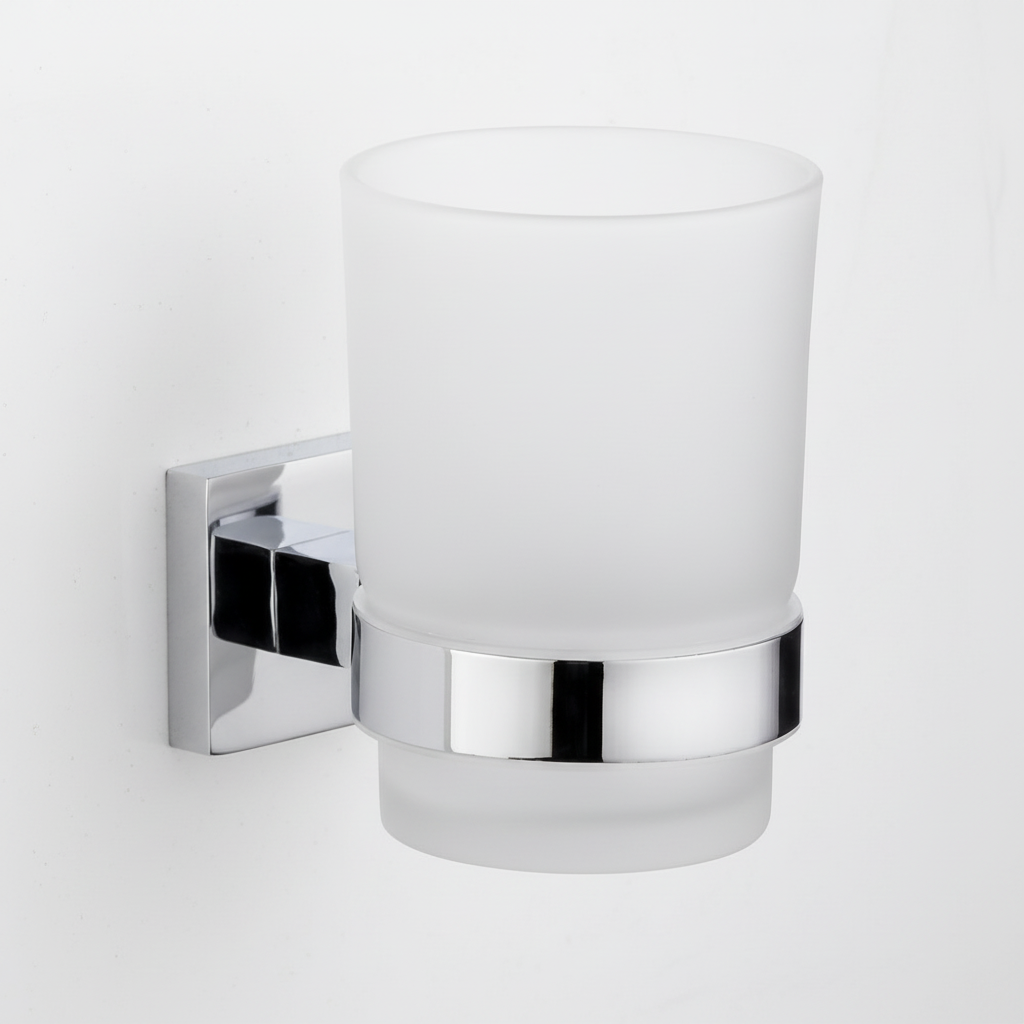 Porte Brosses à Dents Chrome Camero MIA avec Verre