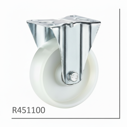 Roue nylon industriel fixe 100mm blanc R451100 - photo professionnelle