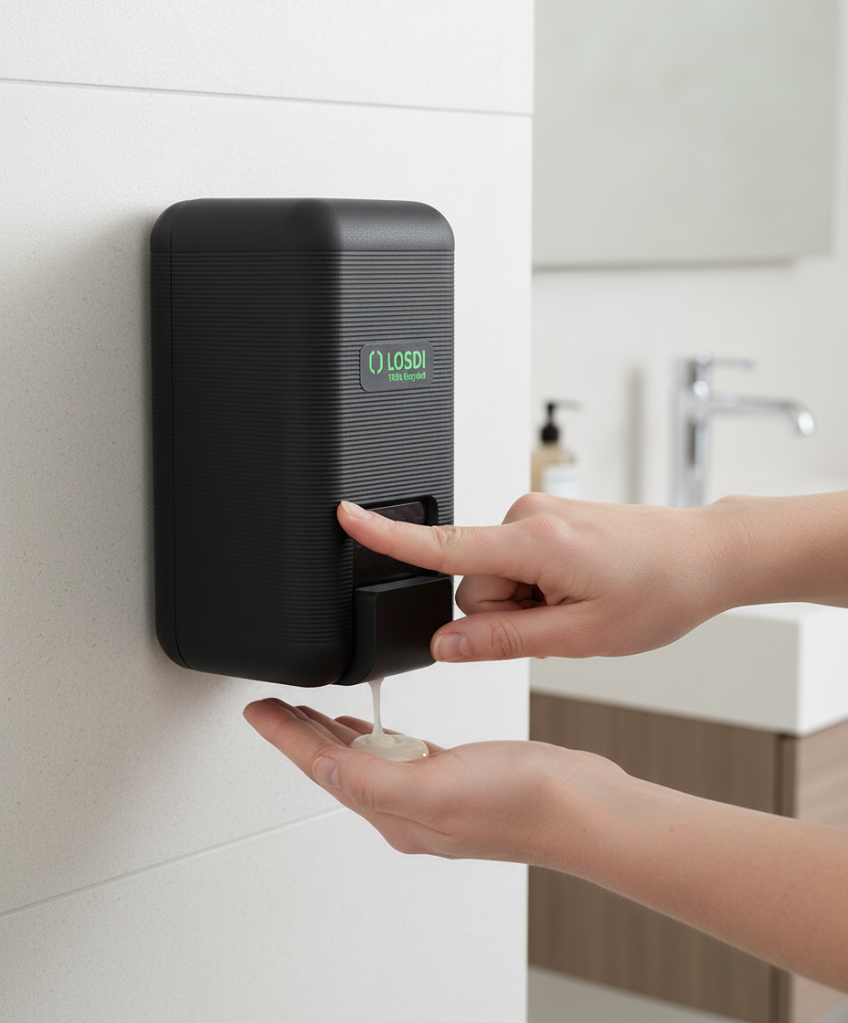 LOSDI Distributeur de Savon Liquide 1L Noir Mat  - Gamme ECO-LUXE CJ-3003-MT