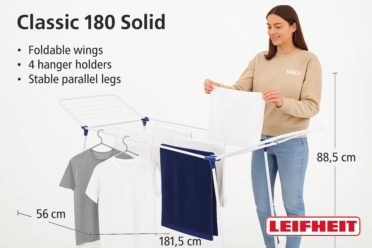 Séchoir Leifheit Classic 180 Solid - Image carrée Shopify