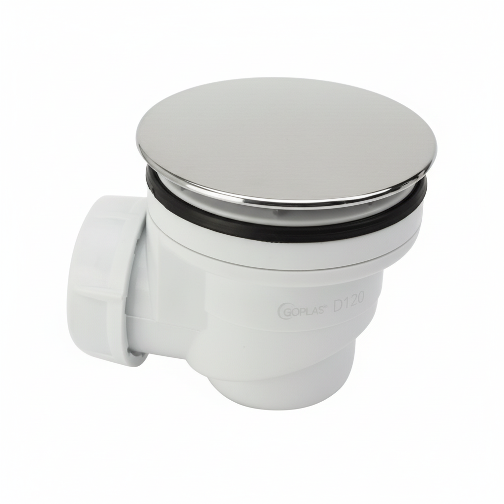 Bonde sifonée GOPLAS D120 pour receveur de douche - finition chromée premium