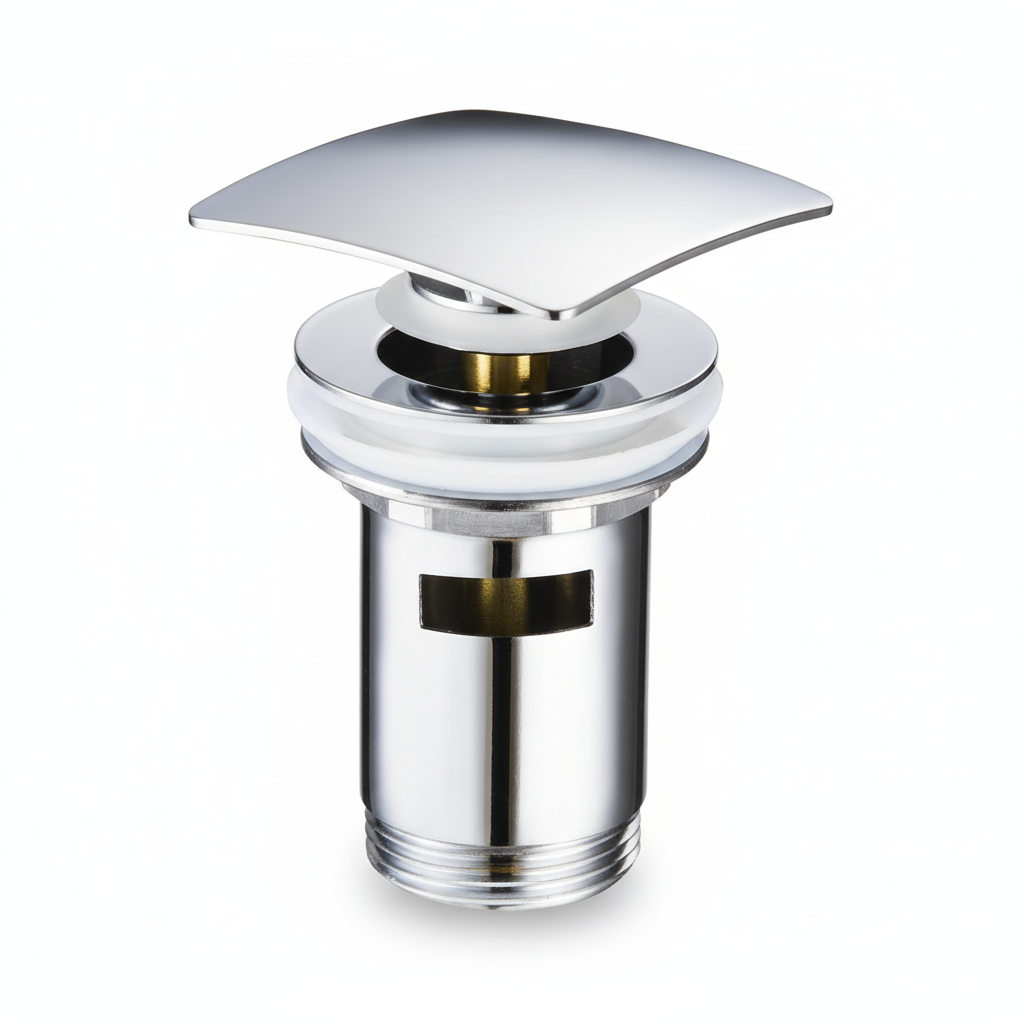 Vidage Lavabo Carré Clic Clac Chrome avec Trop-Plein 2036 Fabia