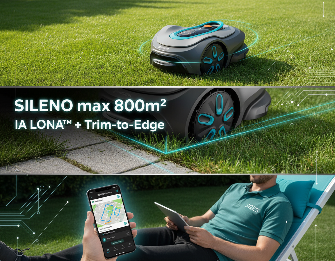 Tondeuse Robot Smart SILENO max 800m² IA LONA Trim-to-Edge (19901-24) GARDENA