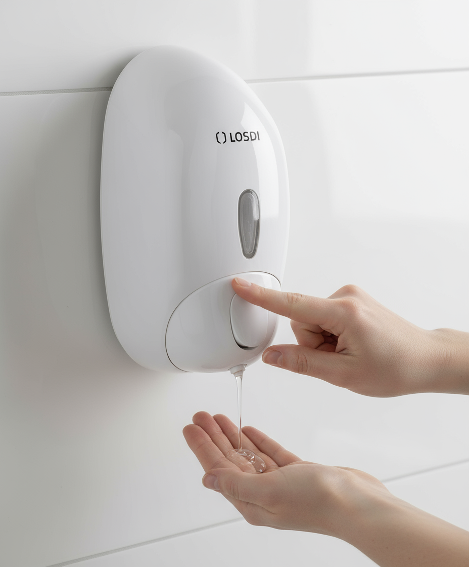 LOSDI Distributeur de Savon Liquide ABS 900ml Blanc - Ligne Paris CJ-1003